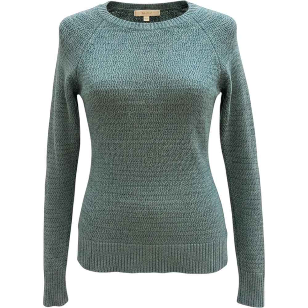 Ann Taylor LOFT Womens Small Teal Green Textured Knit Raglan Pullover Sweater